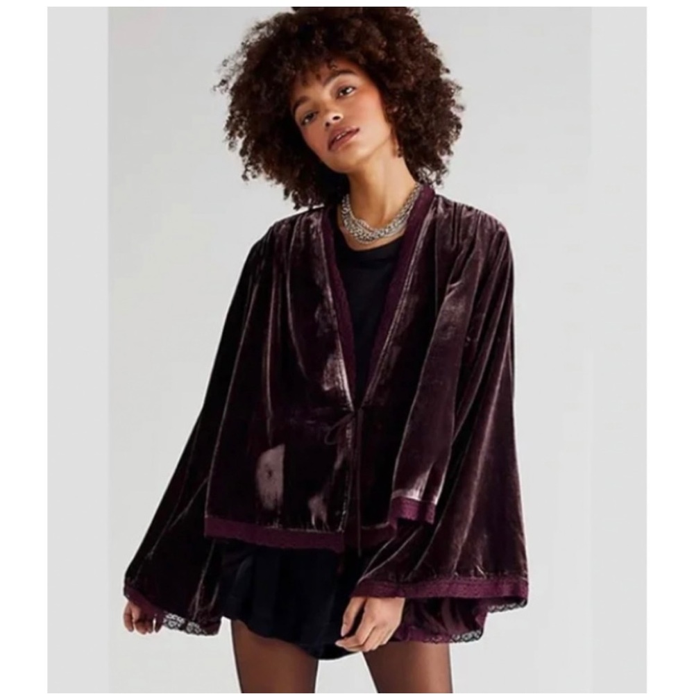 Free People Velvet Bed Jacket